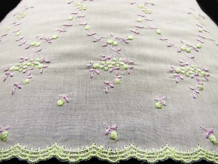 Koronka 30cm haft angielski lawenda_seledyn