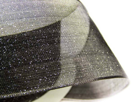 Wstążka 40mm organtyna BROKAT czarna