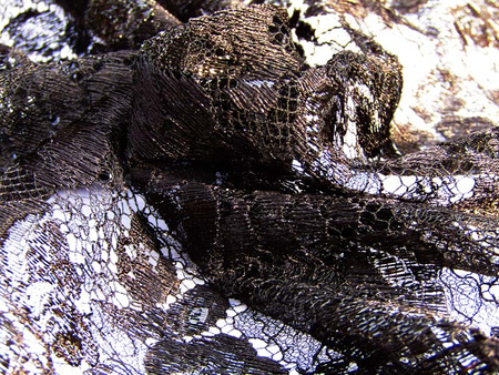 Koronka 115cm tiulowa podkład czarna