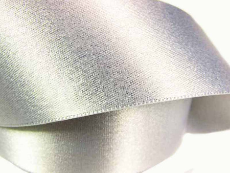 Wstążka 40mm atłas REXOR srebrna