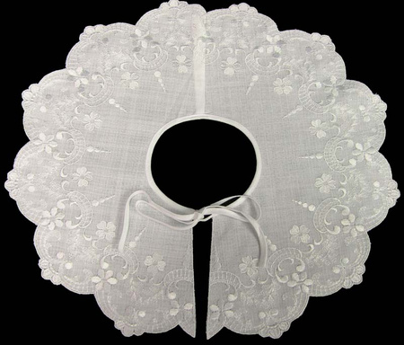 Kołnierzyk damski haft bawełna biały