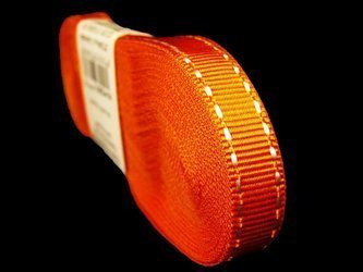 Taśma 1cm ryps stebnowana pomarańczowa