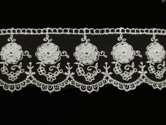 Koronka 4,5cm tiulowa jasny popiel