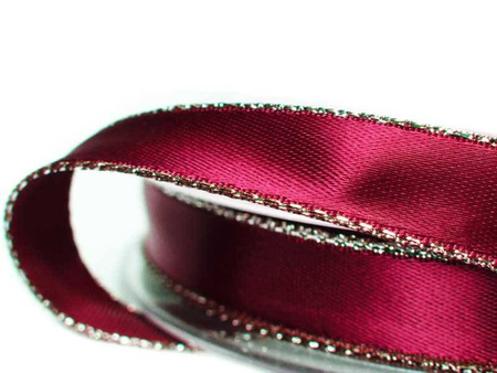 Wstążka 10mm atłas REXOR bordo