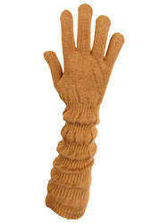 Rękawiczka długa marszczona camel