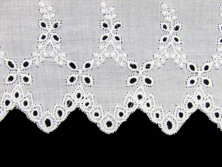 Koronka 8cm haft angielski biała