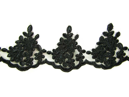 Koronka 8,5cm organtyna czarna