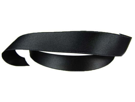 Wstążka 16mm atłas czarna