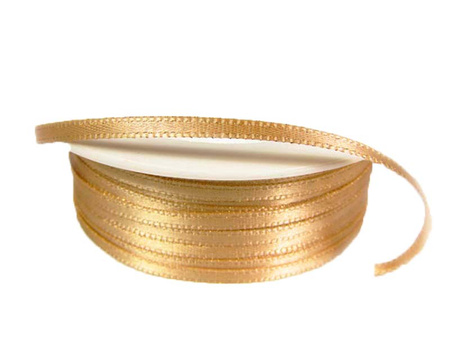 Wstążka 3mm atłas REXOR złoty beż