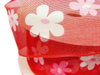 Wstążka 40mm organtyna KWIATY czerwona