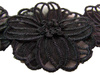 Taśma 6cm ozdobna KWIAT czarna