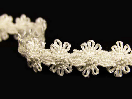 Taśma 12mm elastyczna FLOWER ecru