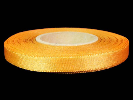 Wstążka 10mm atłas pomarańcz jasny
