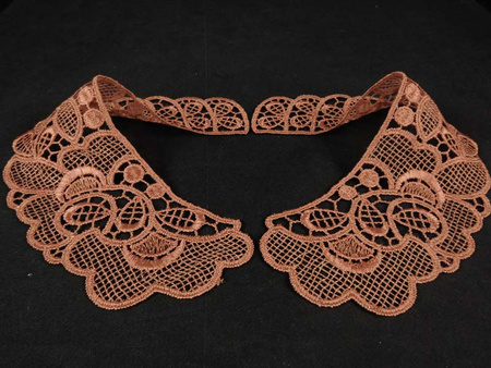 Kołnierzyk damski gipiura brąz