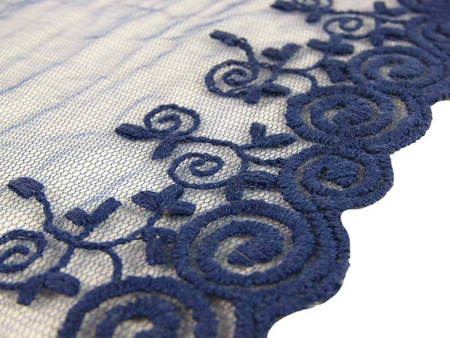 Koronka 10cm tiulowa jasnogranatowa