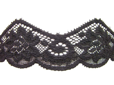 Koronka 4,5cm elastyczna czarna