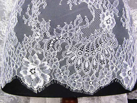 Koronka 140cm tiulowa podkład biała