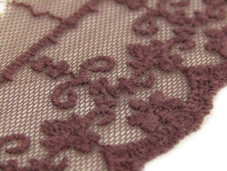 Koronka 5cm tiulowa brąz