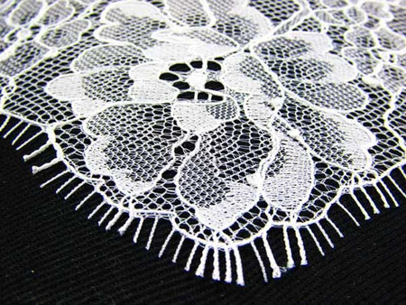 Koronka 140cm tiulowa podkład biała