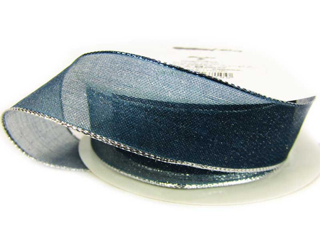 Wstążka 25mm organtyna BROKAT morska