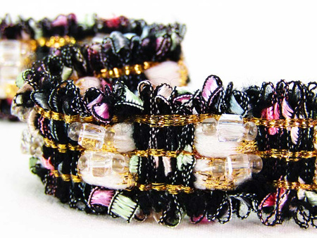 Taśma 2,5cm ozdobna "CHANEL" róż