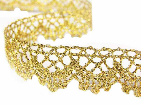 Koronka 1,7cm metaliczna złota