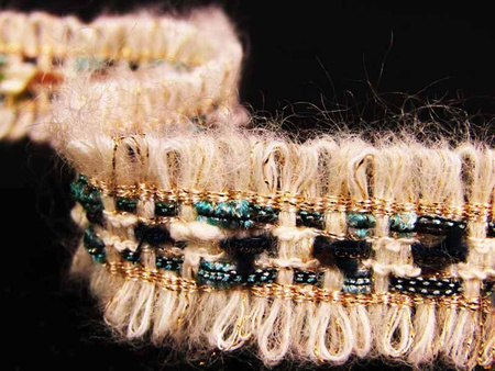 Taśma 2,3cm ozdobna "CHANEL" zielona