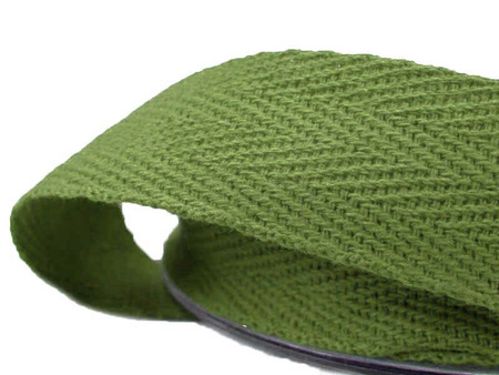 Taśma 20mm bawełniana jodełka khaki