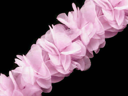 Taśma 6cm ozdobna KWIAT 3D fiołek