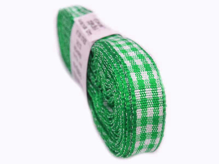 Wstążka 10mm kratka zielona