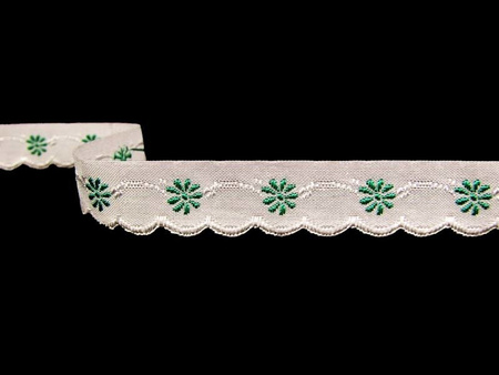 Taśma 1,5cm bawełniana OBSZYWKA zielona