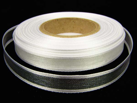 Wstążka 10mm organtyna LAMÓWKA biała