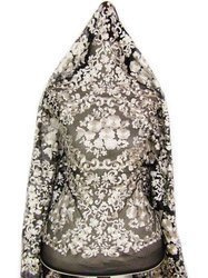 Koronka 140cm tiulowa srebrna