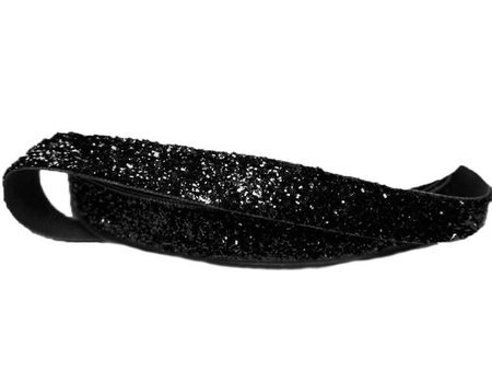 Aksamitka 10mm błyszcząca czarna