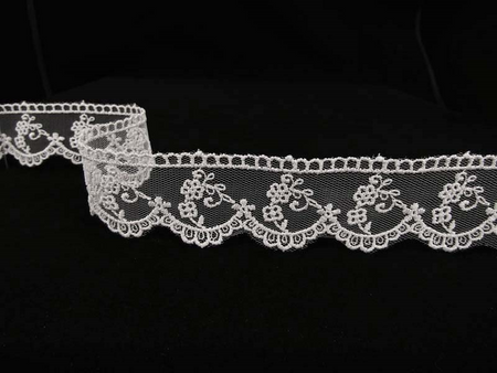 Koronka 3cm tiulowa popiel