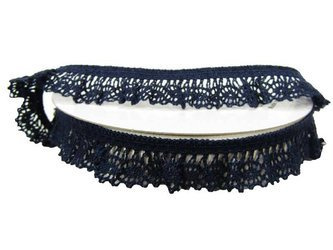 Falbanka 18mm elastyczna bawełna granat