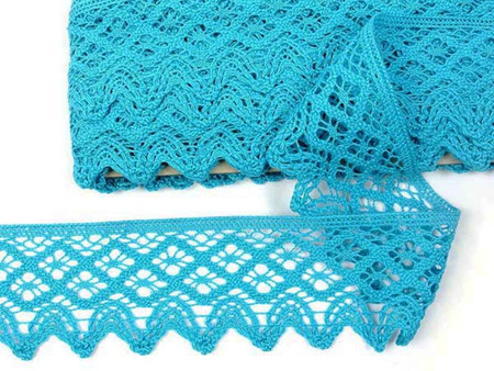 Koronka 6,8cm bawełniana turkus