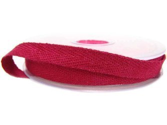 Taśma 10mm bawełniana jodełka bordo