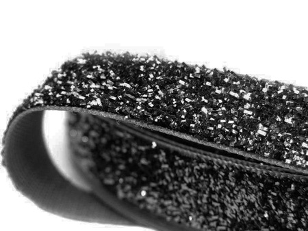 Aksamitka 10mm błyszcząca grafit