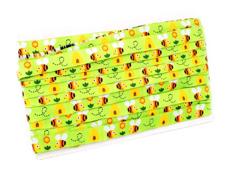 Taśma 15mm żakard PSZCZÓŁKI pistacja