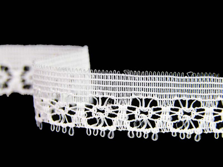 Koronka 0,9cm stabilna biała
