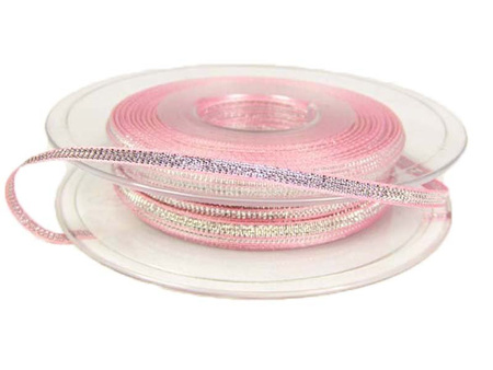 Wstążka 3mm lurex róż