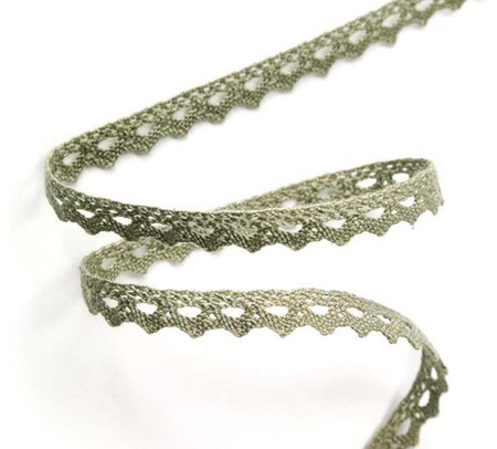 Koronka 0,8cm bawełniana len ciemny