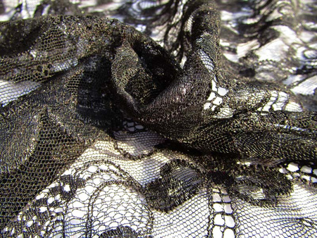 Koronka 129cm tiulowa elastyczna podkład czarna