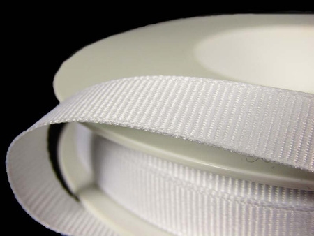 Taśma 9mm ryps poliestrowa biała