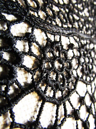 Koronka 70cm gipiurowa czarna