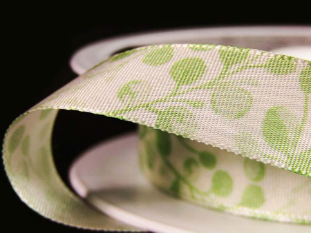 Wstążka 15mm tafta Eucalyptus szałwia