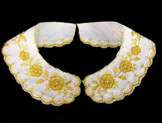 Kołnierzyk młodzieżowy haft bawełna biało-złoty