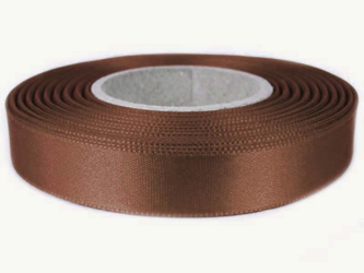 Wstążka 15mm atłas brąz