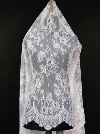 Koronka 140cm tiulowa podkład biała